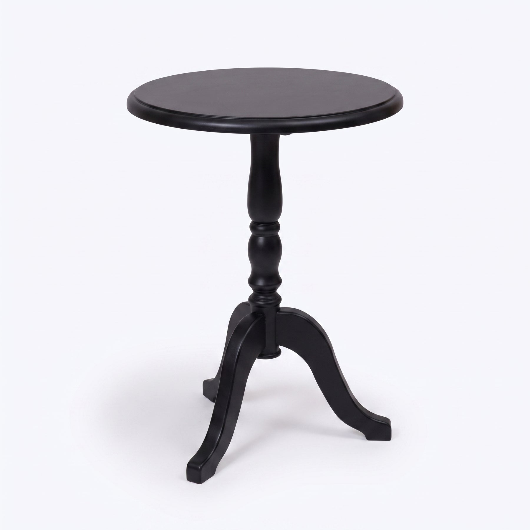Coffee Table Margaux in black, three-quarter view from the front left, 60 x 60 x 78 cm