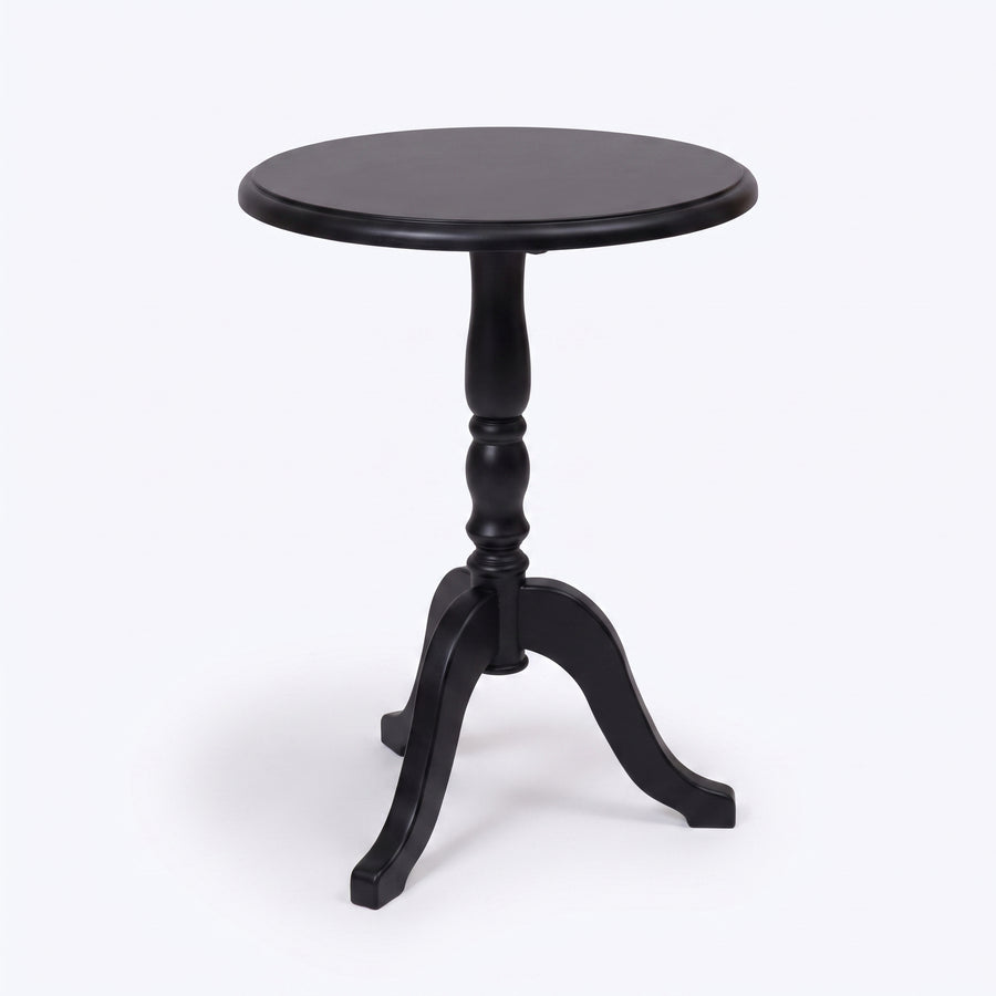 Coffee Table Margaux in black, three-quarter view from the front left, 60 x 60 x 78 cm