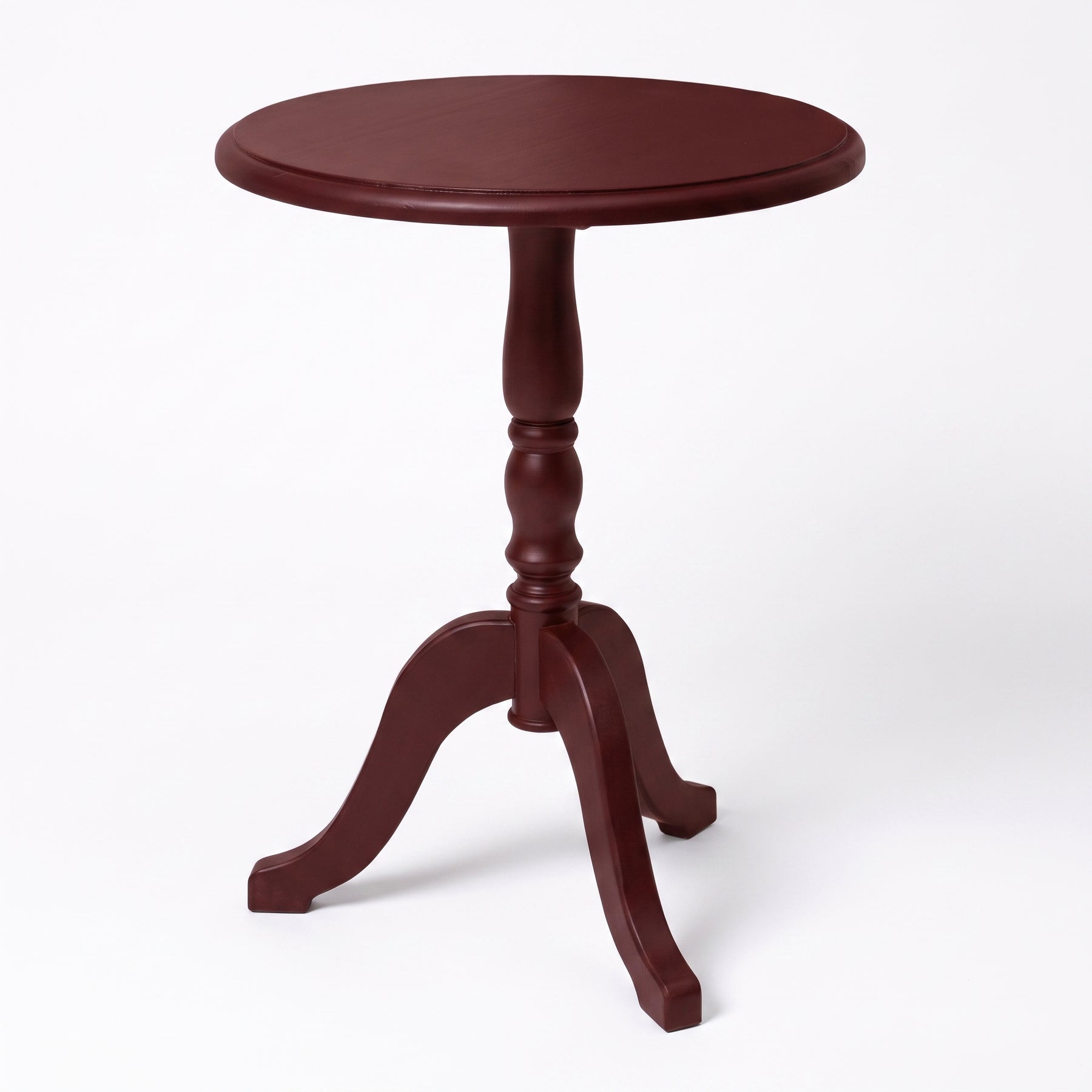 Coffee Table Margaux in bordeaux, three-quarter view from the front left, 60 x 60 x 78 cm