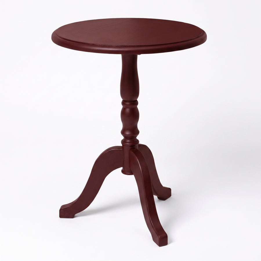 Coffee Table Margaux in bordeaux, three-quarter view from the front left, 60 x 60 x 78 cm