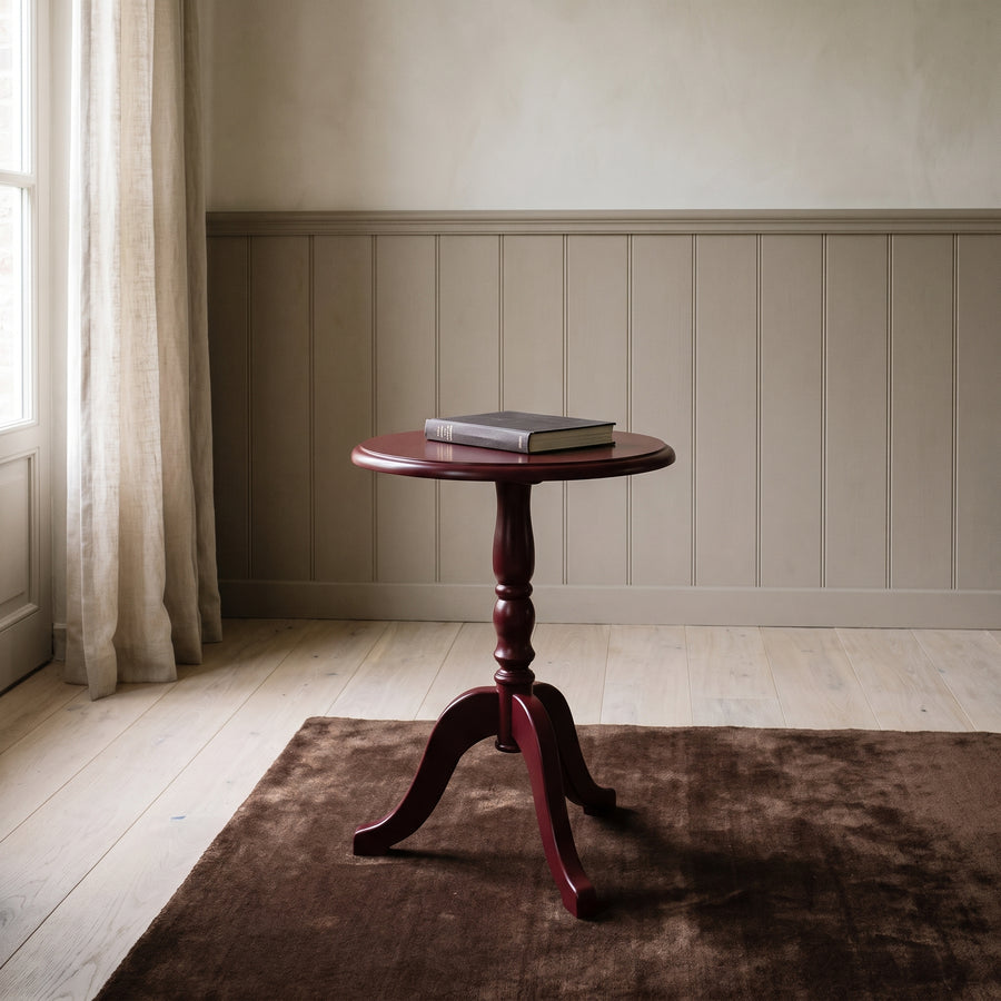 Coffee Table Margaux in bordeaux, in an interior, 60 x 60 x 78 cm