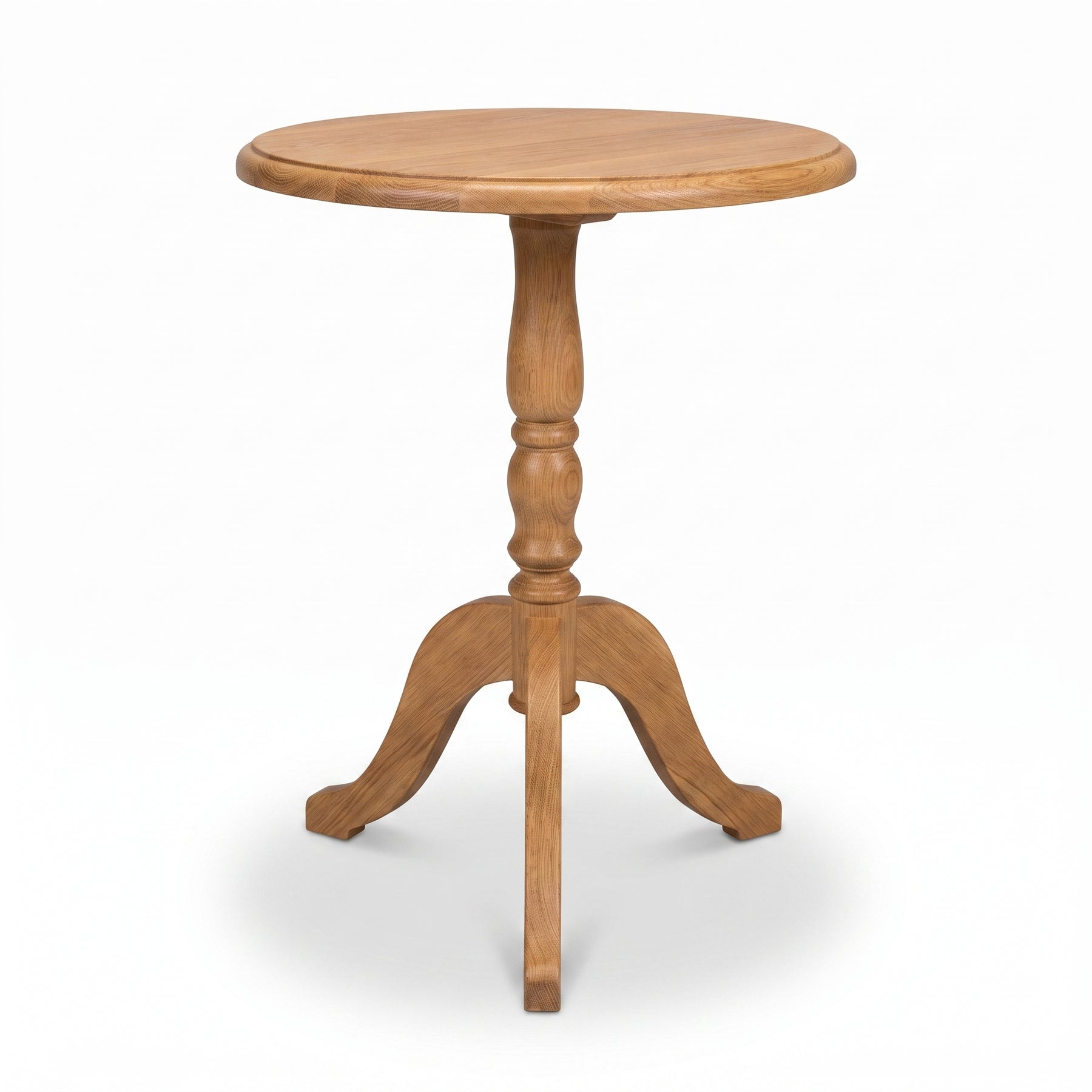 Coffee Table Margaux in solid oak, front view, 60 x 60 x 78 cm