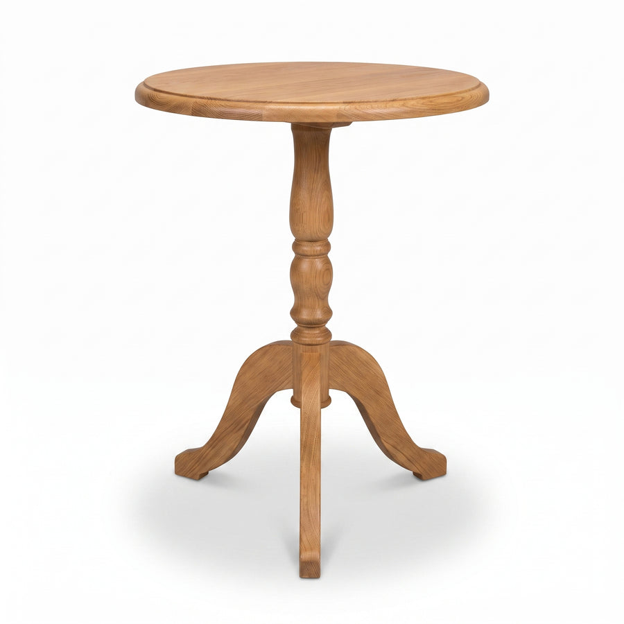 Coffee Table Margaux in solid oak, front view, 60 x 60 x 78 cm