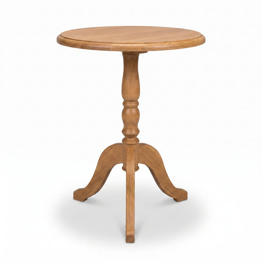 Coffee Table Margaux in solid oak, front view, 60 x 60 x 78 cm