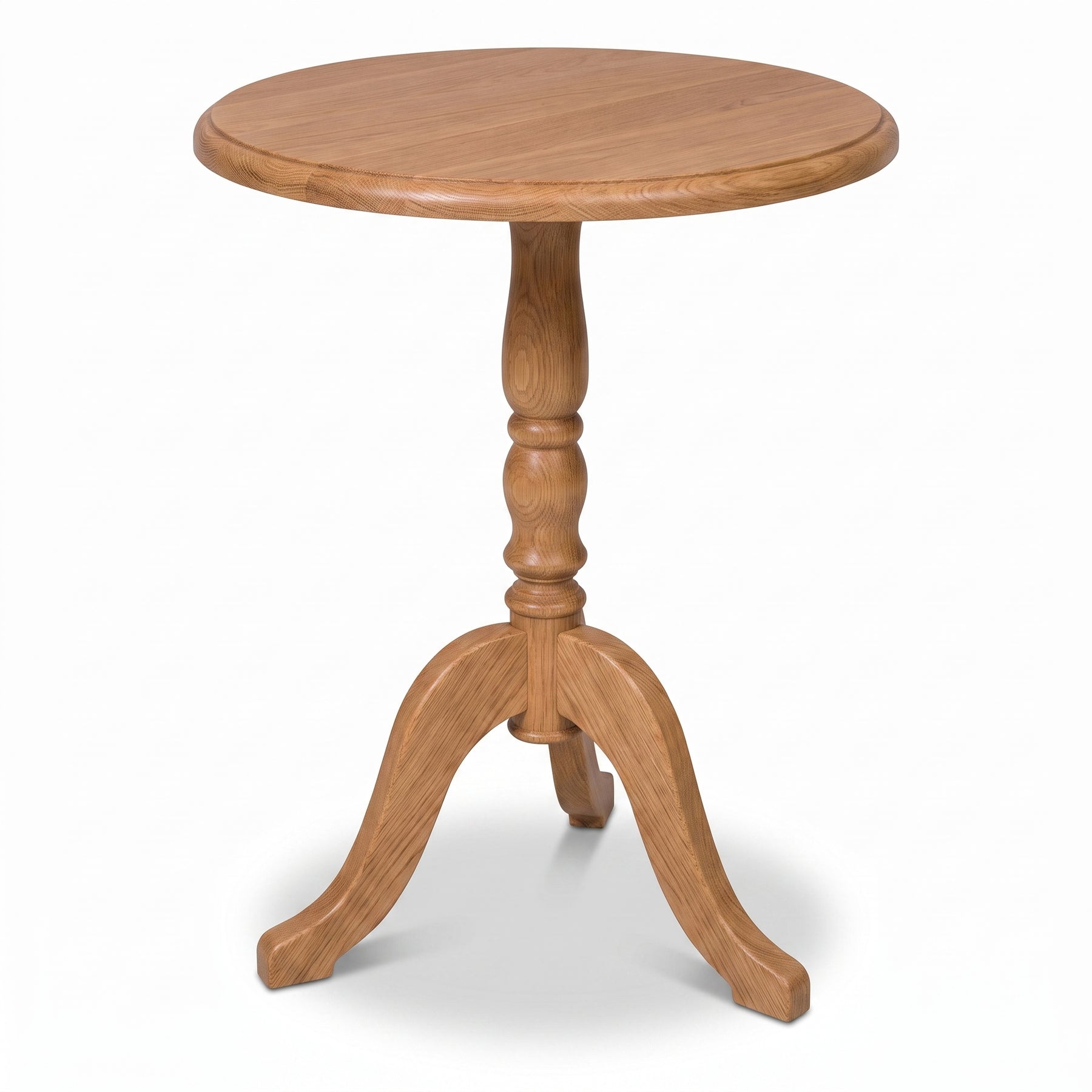 Coffee Table Margaux in solid oak, three-quarter view from the front left, 60 x 60 x 78 cm