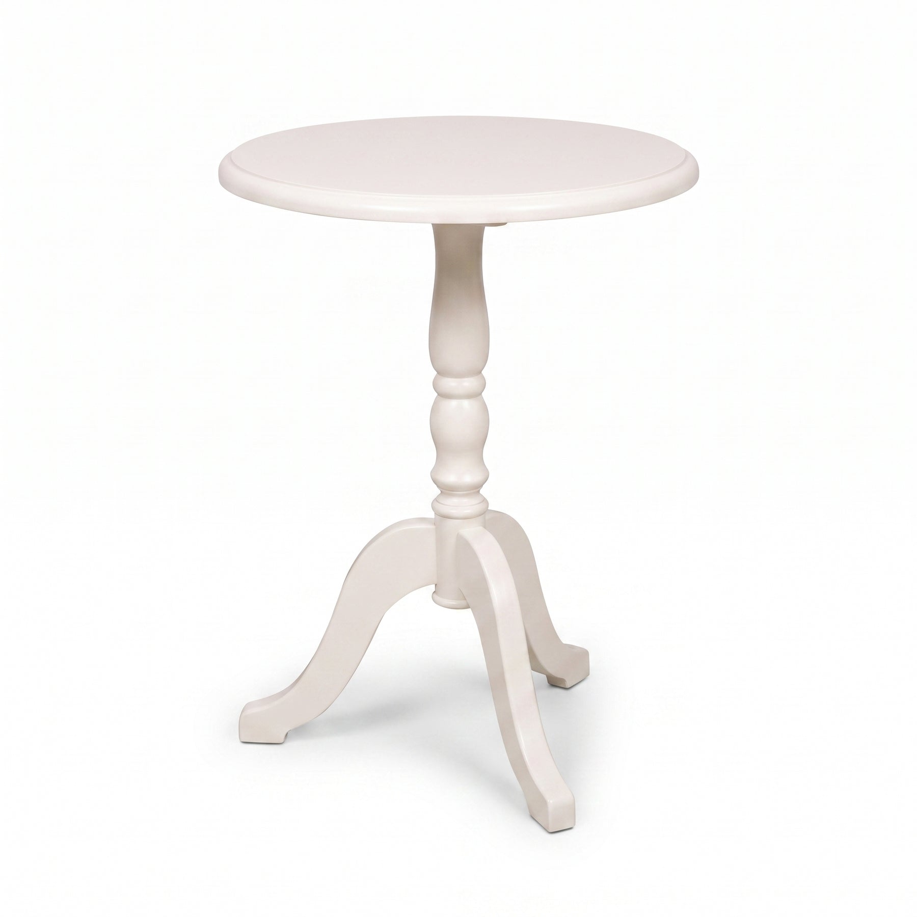 Coffee Table Margaux in white, three-quarter view from the front left, 60 x 60 x 78 cm