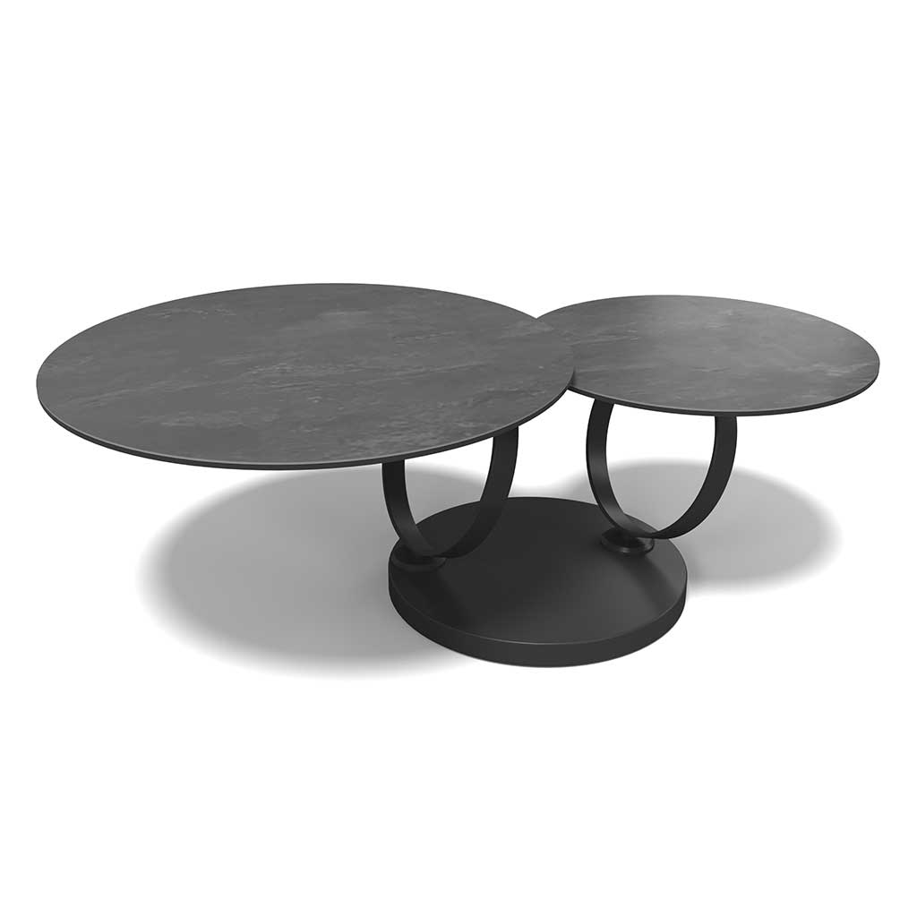 Couchtisch ONTAKE - Keramik Dunkelgrau 80 - 135cm