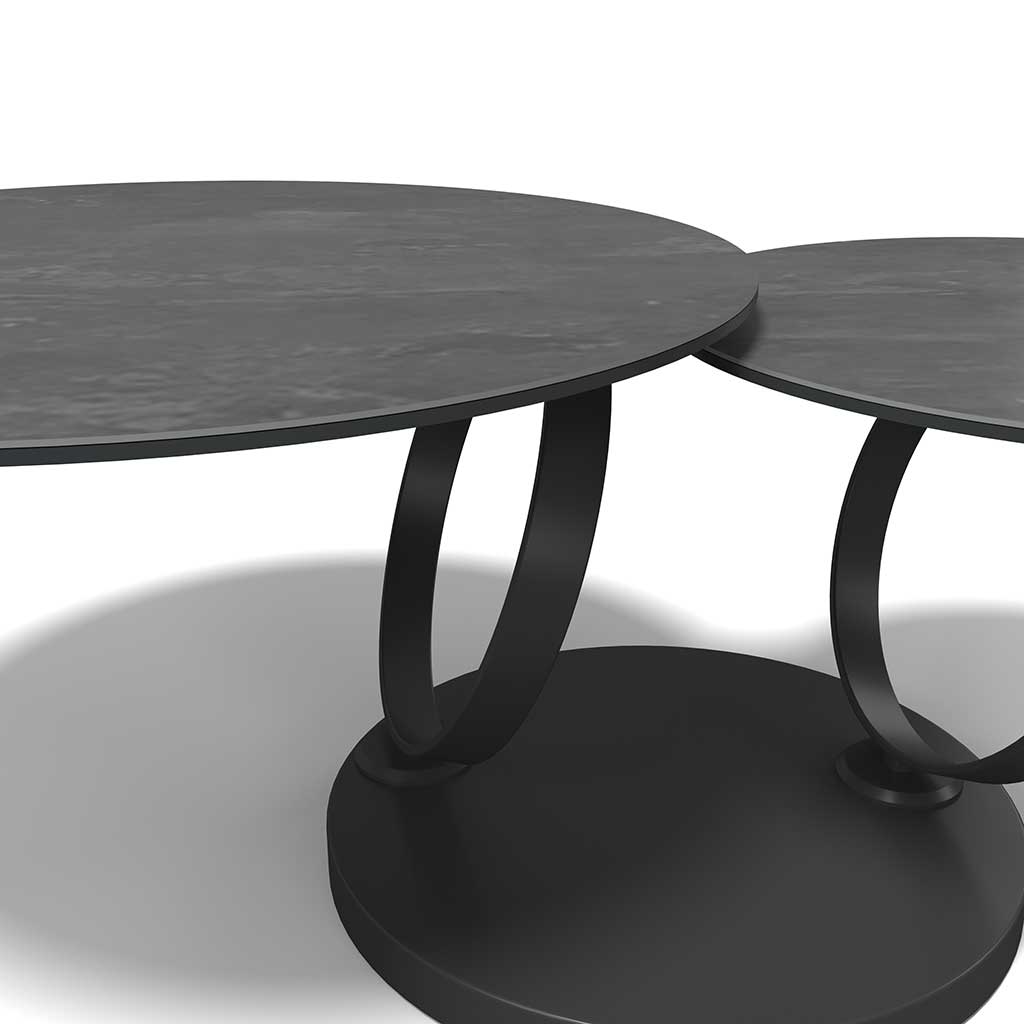Couchtisch ONTAKE - Keramik Dunkelgrau 80 - 135cm