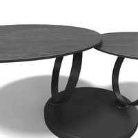 Couchtisch ONTAKE - Keramik Dunkelgrau 80 - 135cm