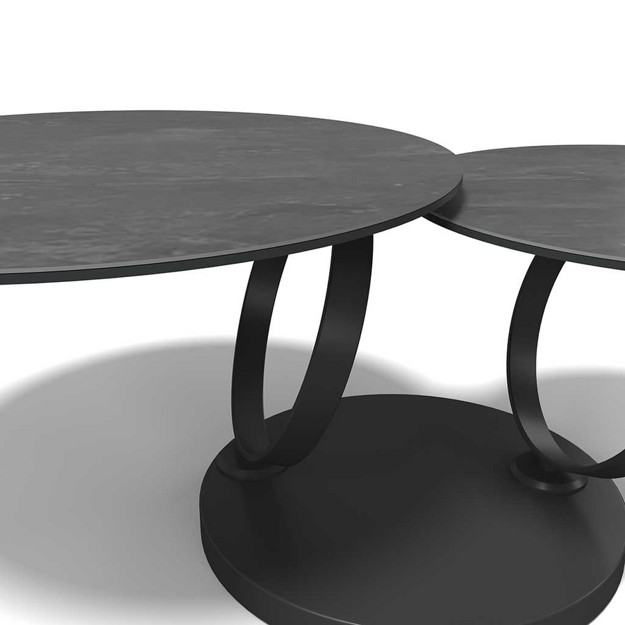 Couchtisch ONTAKE - Keramik Dunkelgrau 80 - 135cm