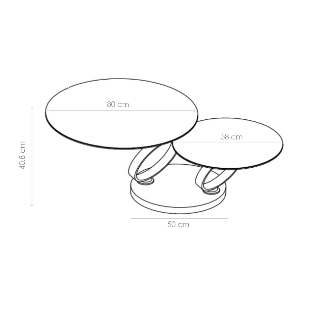 Couchtisch ONTAKE - Keramik Dunkelgrau 80 - 135cm
