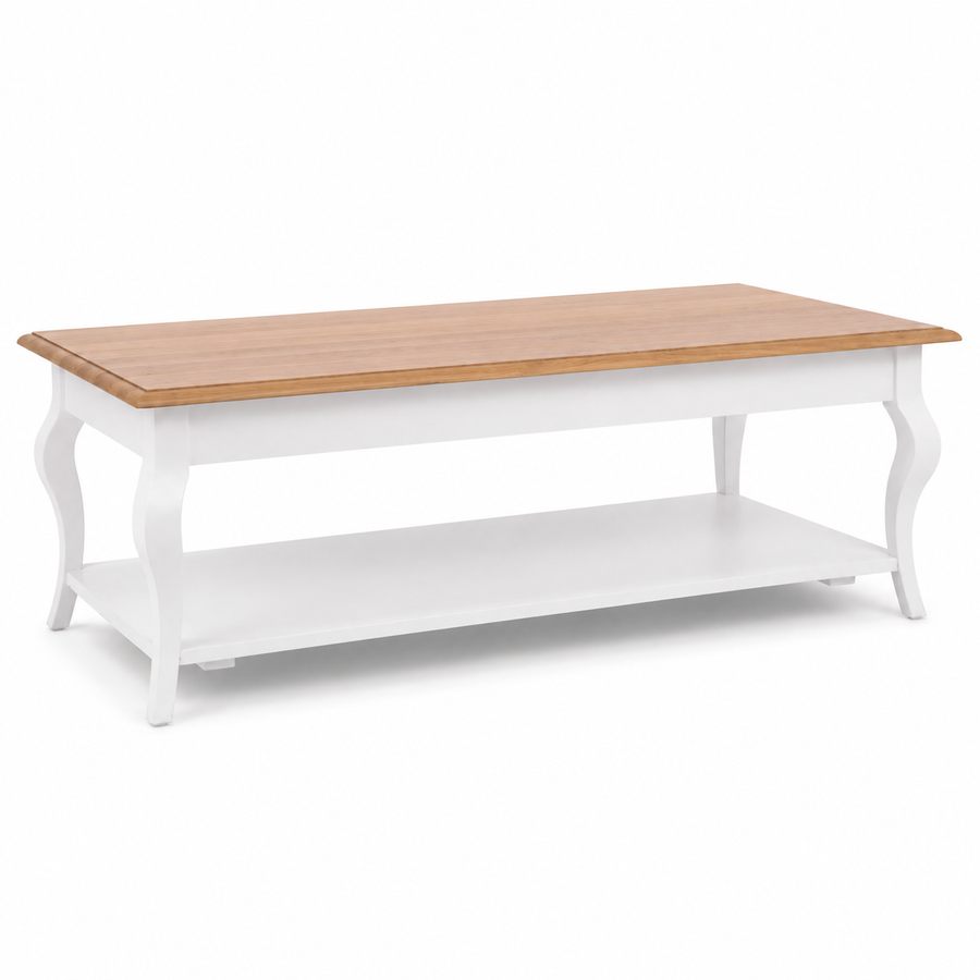 Coffee Table Perlo - White & Natural Solid Oak