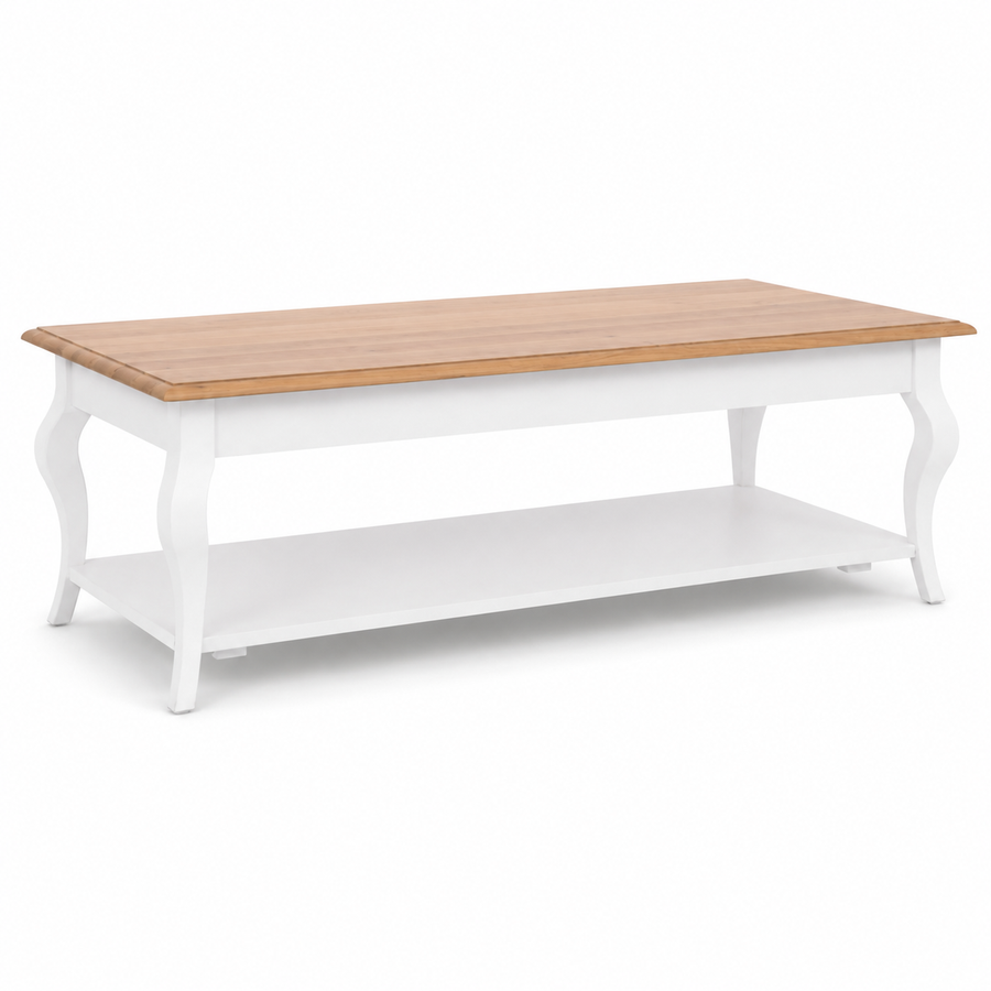 Coffee Table Perlo - White & Natural Solid Oak