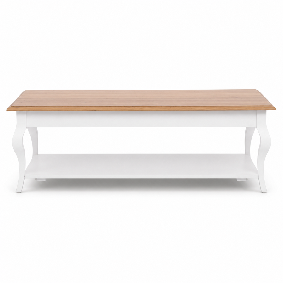 Coffee Table Perlo - White & Natural Solid Oak