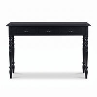 Console table Brouilly in black, front view, 120 x 35 x 79 cm