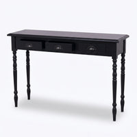 Console table Brouilly in black, three-quarter view from the front left, 120 x 35 x 79 cm