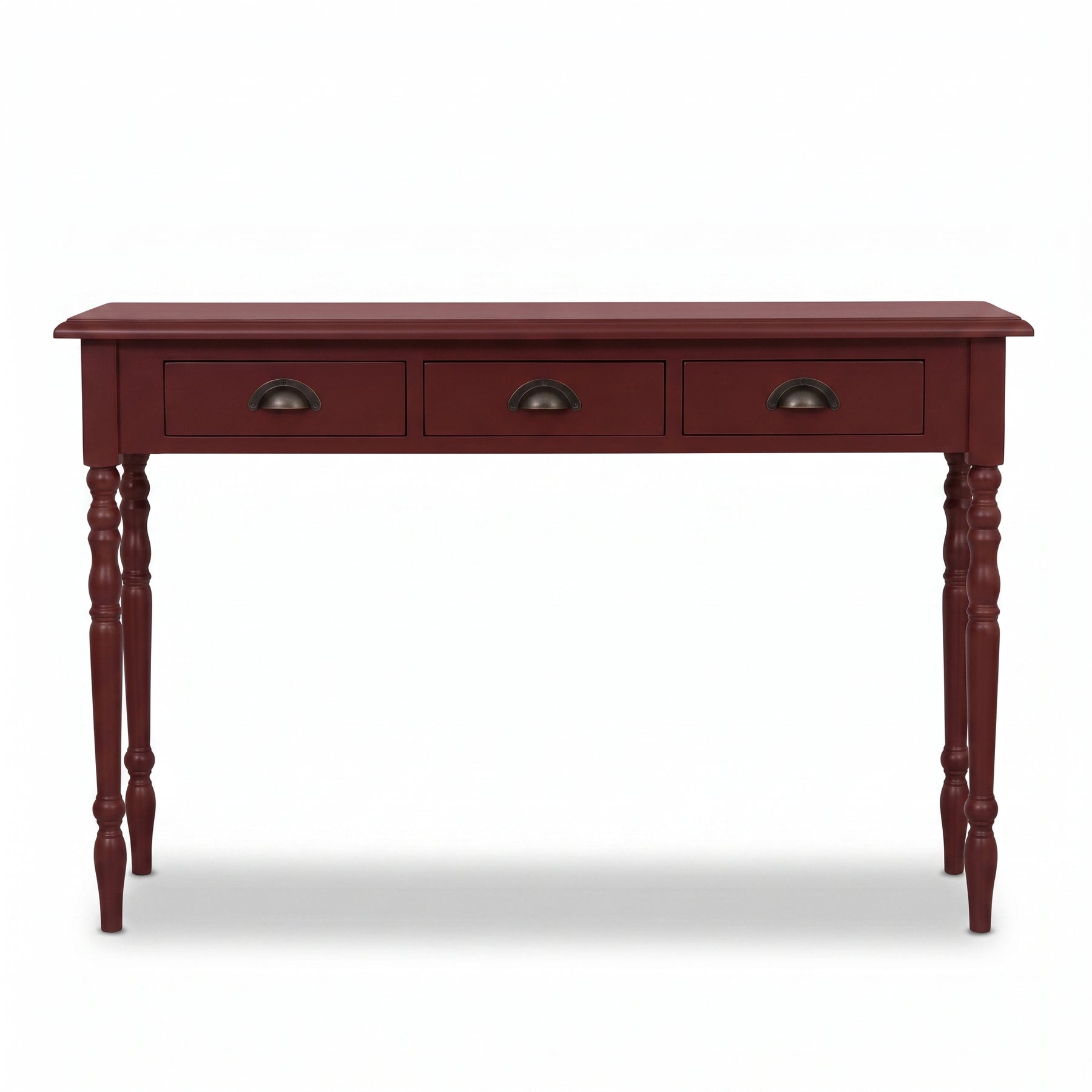 Console table Brouilly in bordeaux, front view, 120 x 35 x 79 cm