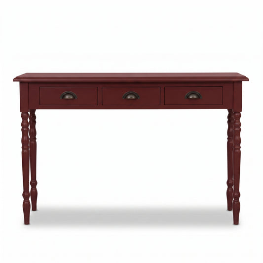 Console table Brouilly in bordeaux, front view, 120 x 35 x 79 cm