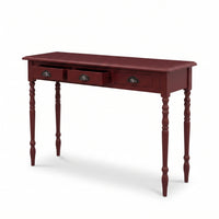Console table Brouilly in bordeaux, three-quarter view from the front left, 120 x 35 x 79 cm
