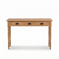Console table Brouilly in oak, front view, 120 x 35 x 79 cm