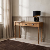 Console table Brouilly in oak, in an interior, 120 x 35 x 79 cm