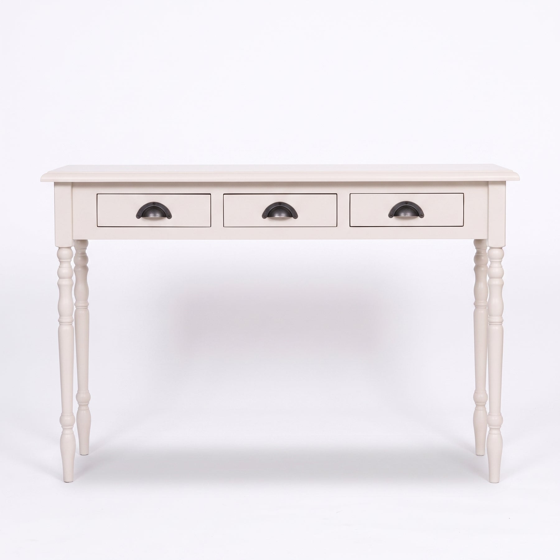 Console table Brouilly in white, front view, 120 x 35 x 79 cm