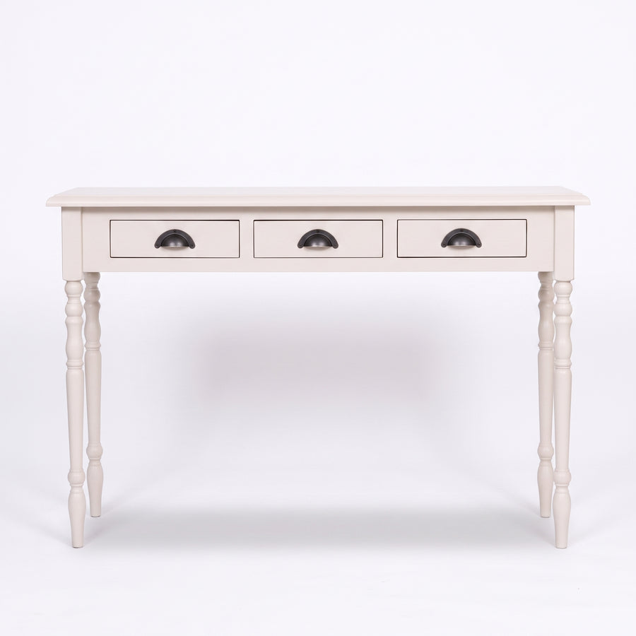 Console table Brouilly in white, front view, 120 x 35 x 79 cm