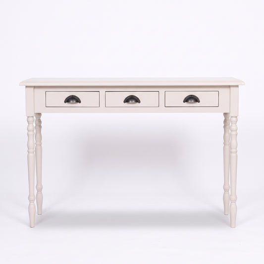 Console table Brouilly in white, front view, 120 x 35 x 79 cm