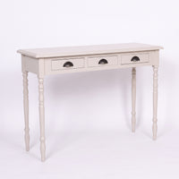 Console table Brouilly in white, three-quarter view from the front left, 120 x 35 x 79 cm