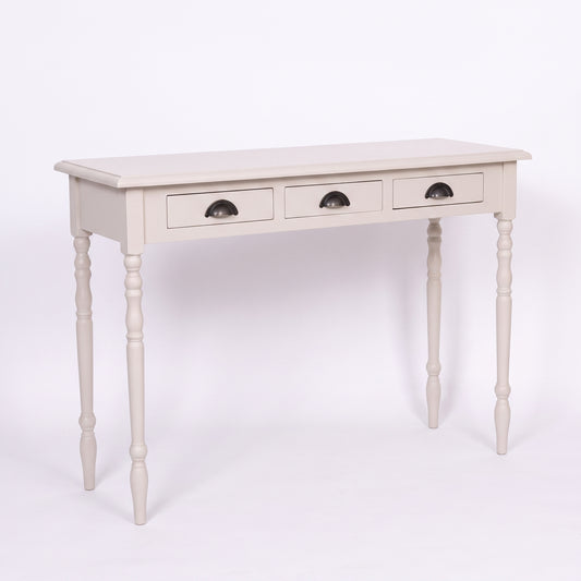 Console table Brouilly in white, three-quarter view from the front left, 120 x 35 x 79 cm