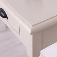 Console table Brouilly in white, close-up of the finish and construction, 120 x 35 x 79 cm