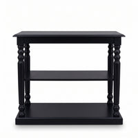 Console Table Fleurie in black, front view, 110 x 60 x 89 cm