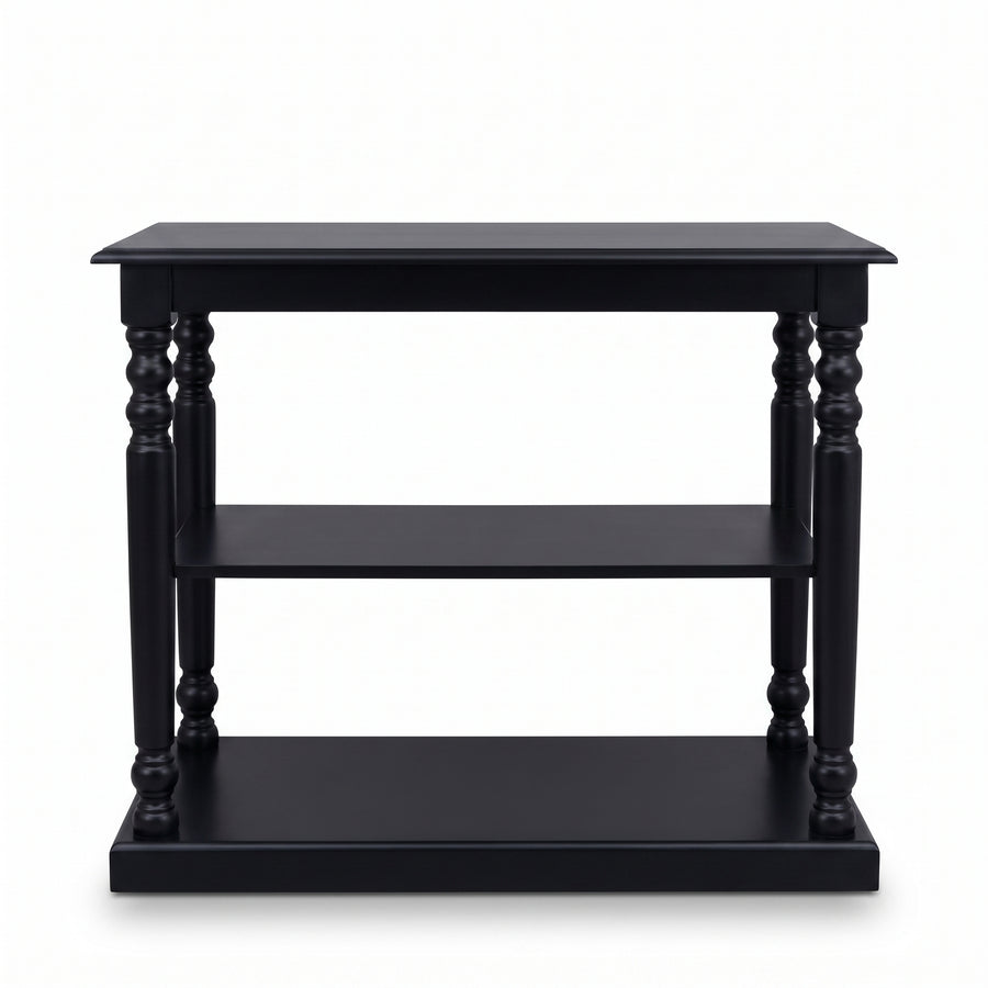 Console Table Fleurie in black, front view, 110 x 60 x 89 cm