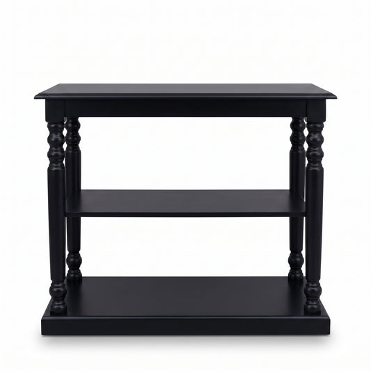Console Table Fleurie in black, front view, 110 x 60 x 89 cm