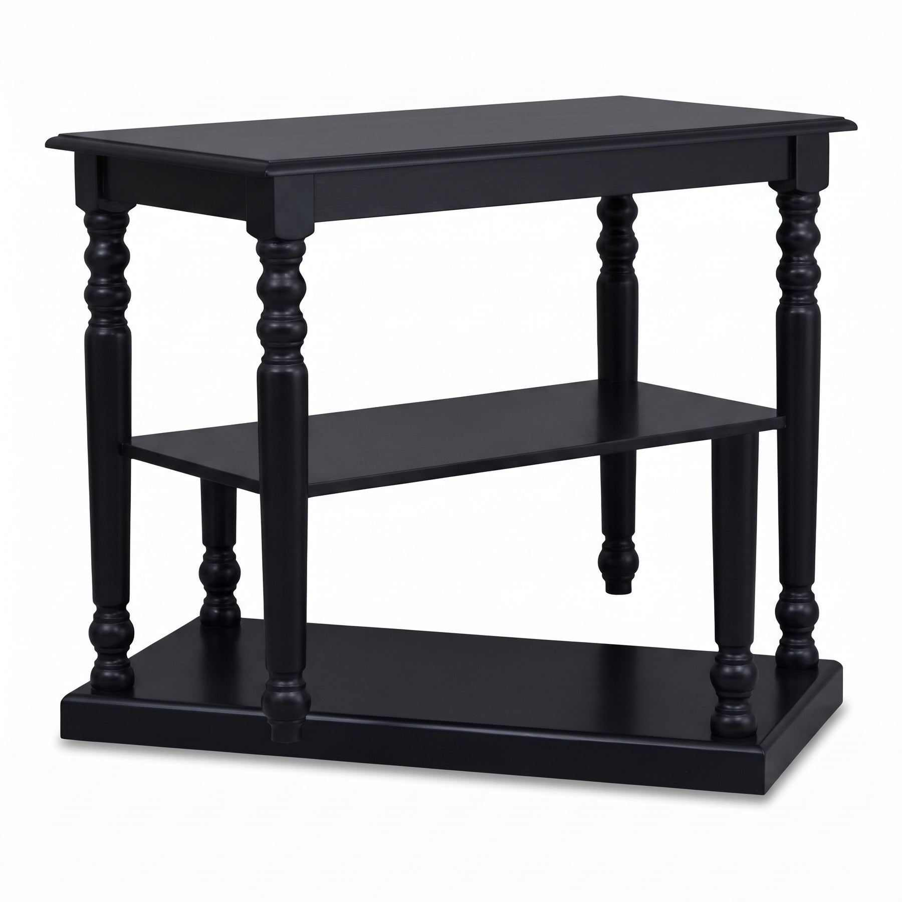 Console Table Fleurie in black, three-quarter view from the front left, 110 x 60 x 89 cm