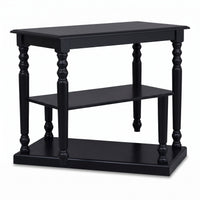 Console Table Fleurie in black, three-quarter view from the front left, 110 x 60 x 89 cm
