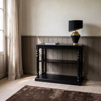 Console Table Fleurie in black, in an interior, 110 x 60 x 89 cm