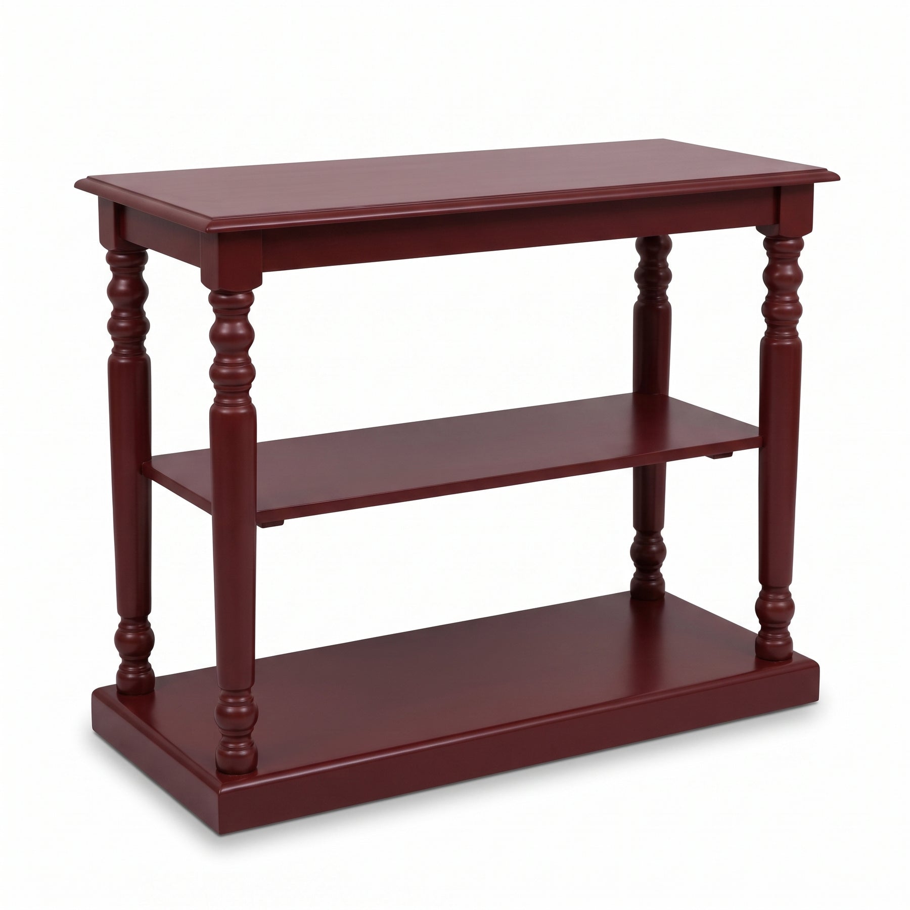 Console Table Fleurie in bordeaux, three-quarter view from the front left, 110 x 60 x 89 cm