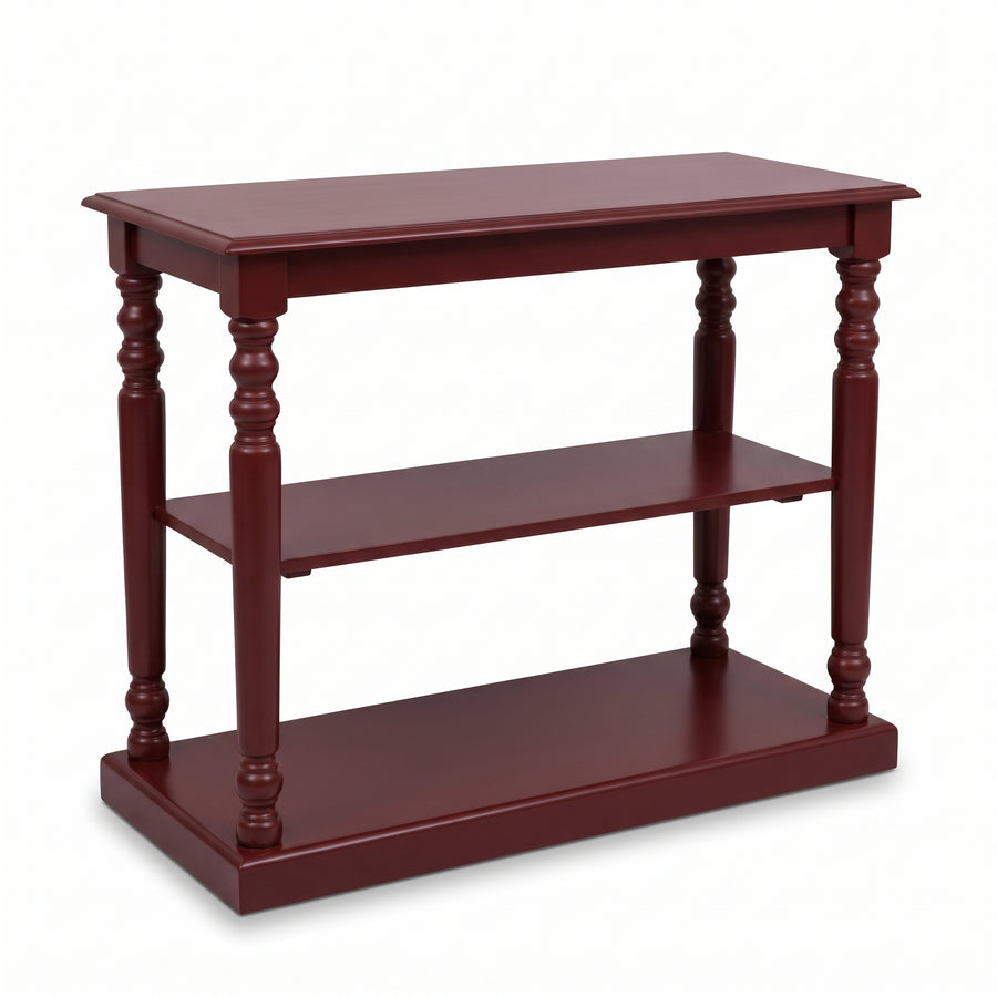 Console Table Fleurie in bordeaux, three-quarter view from the front left, 110 x 60 x 89 cm