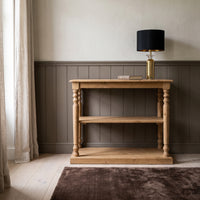 Console Table Fleurie in oak, in an interior, 110 x 60 x 89 cm