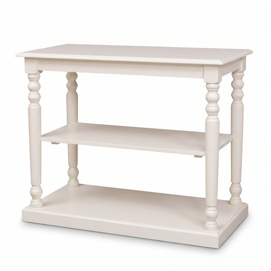 Console Table Fleurie in white, three-quarter view from the front left, 110 x 60 x 89 cm