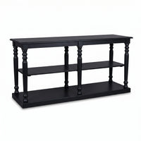 Console table Jarnac in black, three-quarter view from the front left, 180 x 60 x 89 cm