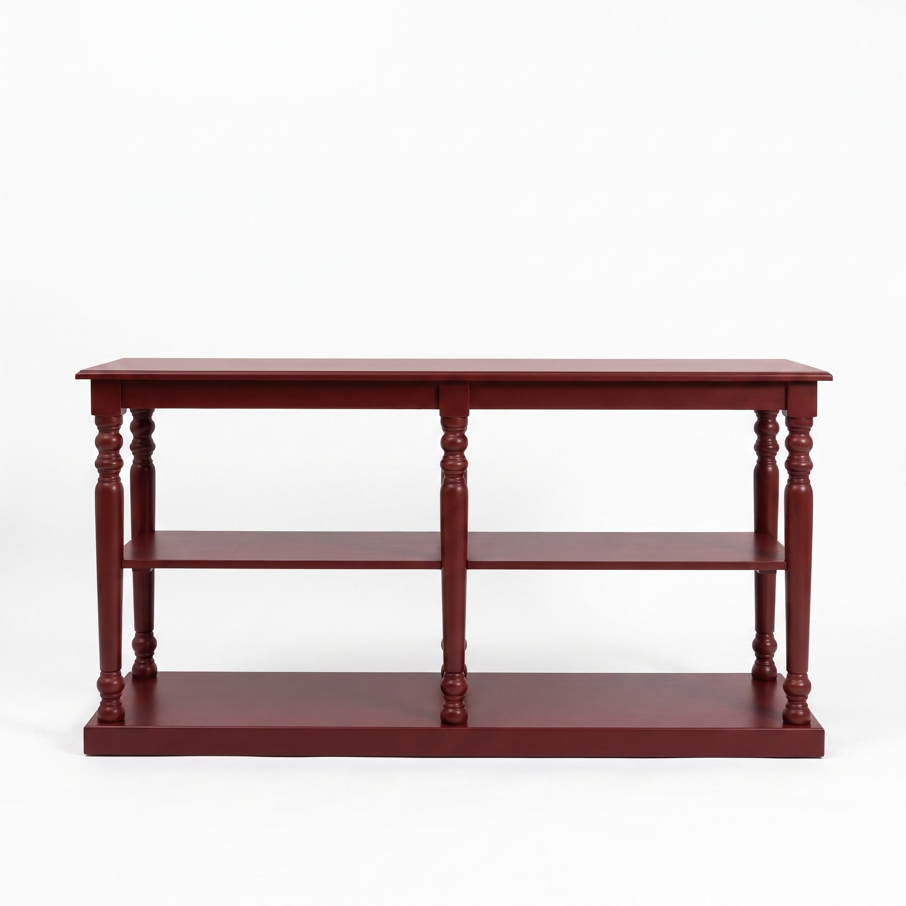 Console table Jarnac in bordeaux, front view, 180 x 60 x 89 cm