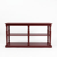Console table Jarnac in bordeaux, front view, 180 x 60 x 89 cm