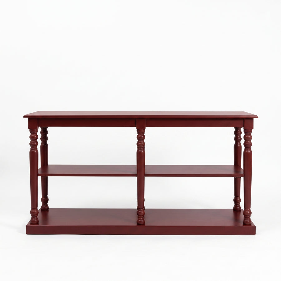 Console table Jarnac in bordeaux, front view, 180 x 60 x 89 cm