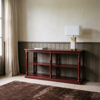 Console table Jarnac in bordeaux, in an interior, 180 x 60 x 89 cm