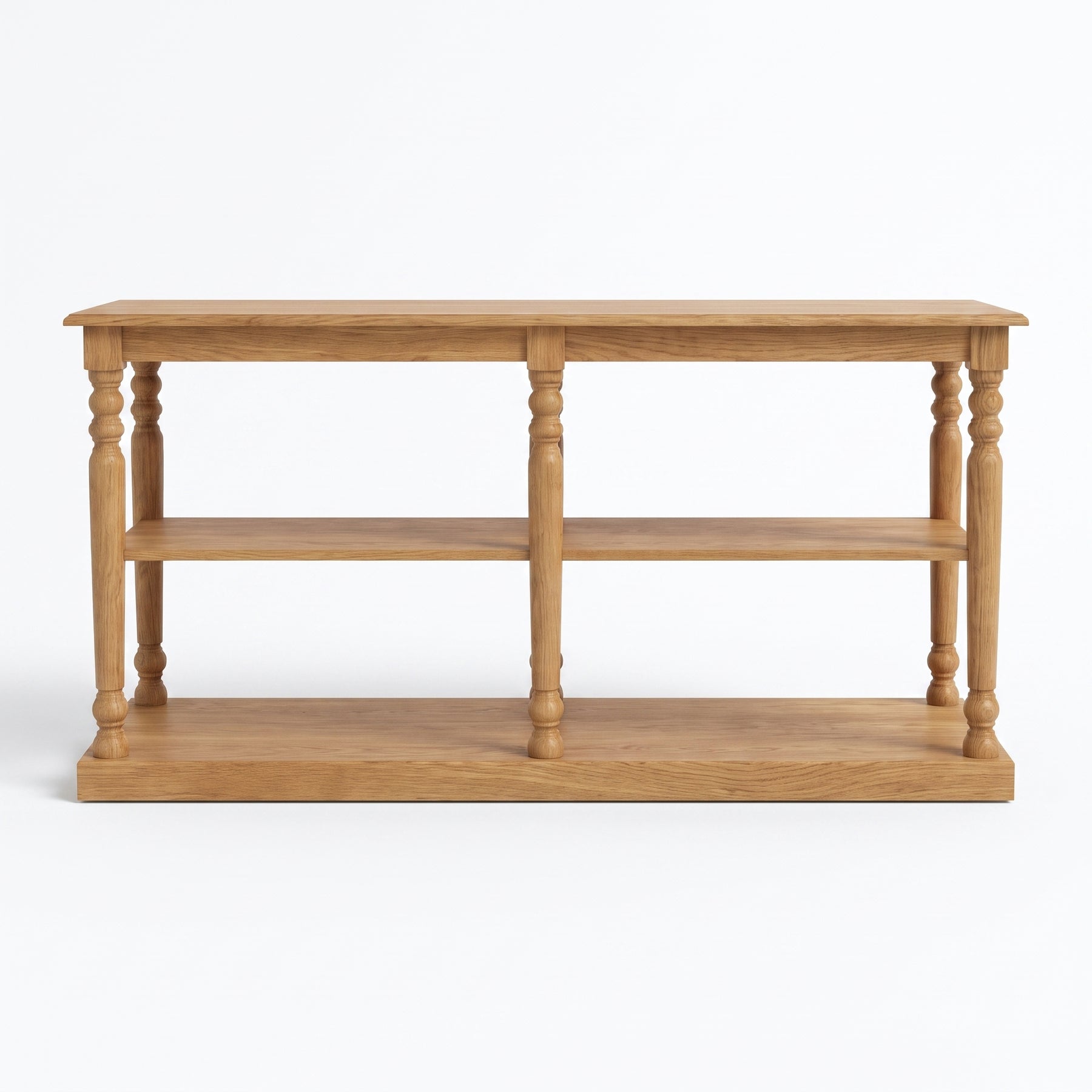 Console table Jarnac in oak, front view, 180 x 60 x 89 cm