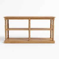 Console table Jarnac in oak, front view, 180 x 60 x 89 cm