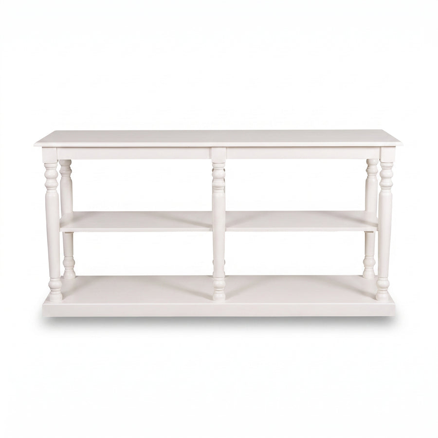 Console table Jarnac in white, front view, 180 x 60 x 89 cm