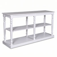 Console table Jarnac in white, three-quarter view from the front left, 180 x 60 x 89 cm